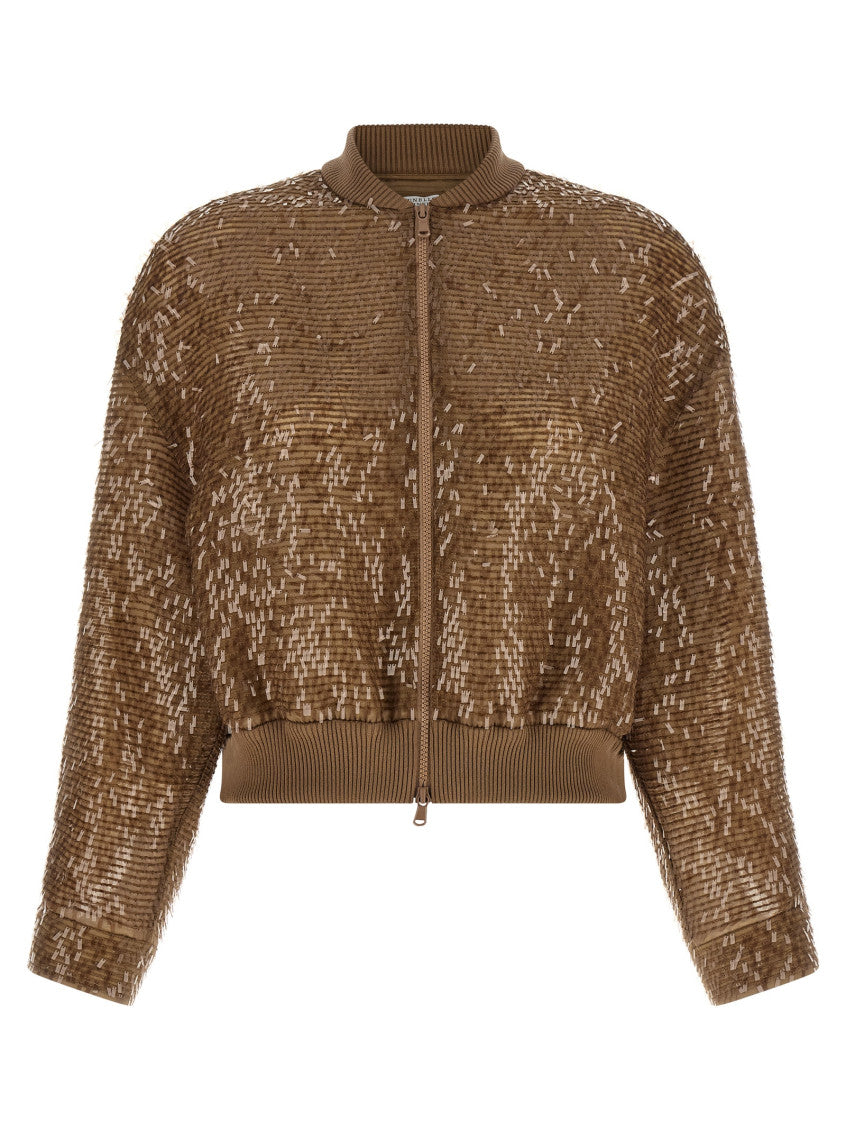 Brown Zip cardigan 1