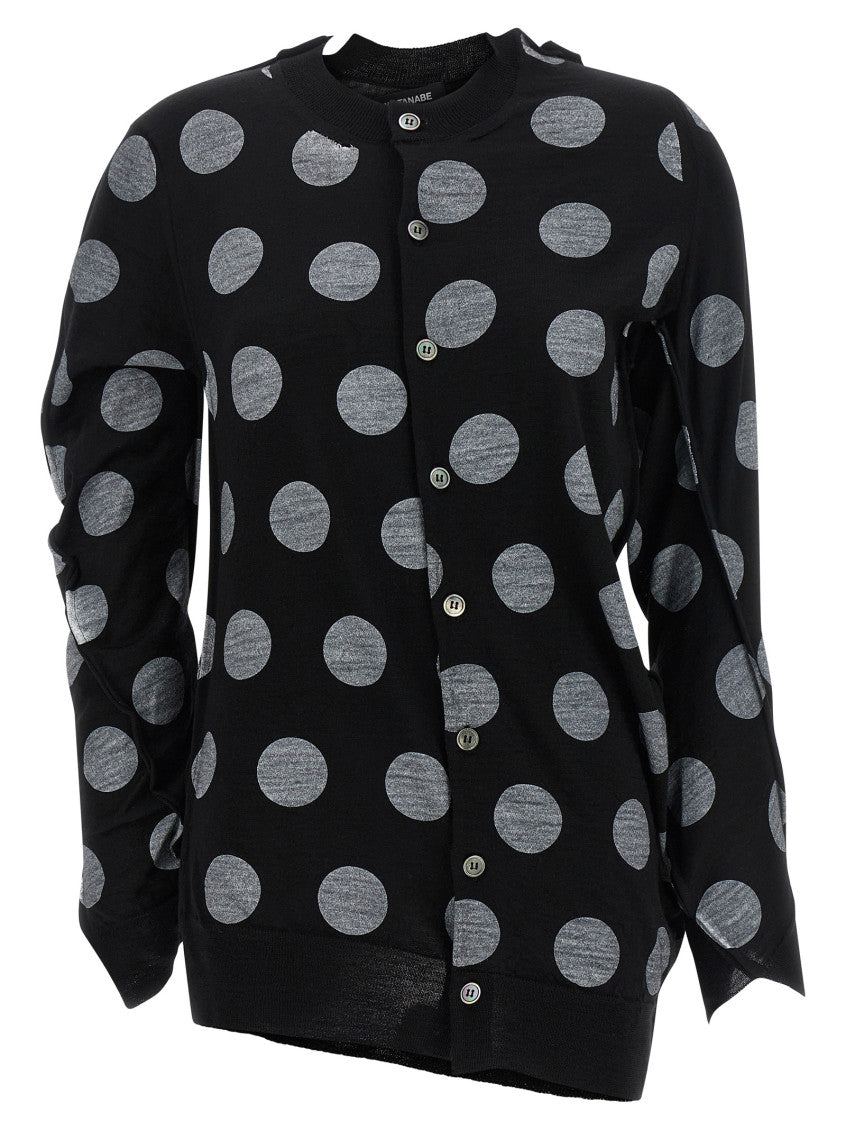 Black Polka Dot Maxi Cardigan 1