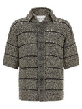 Black Mouliné Insert Cardigan 1