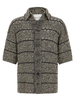 Black Mouliné Insert Cardigan 1