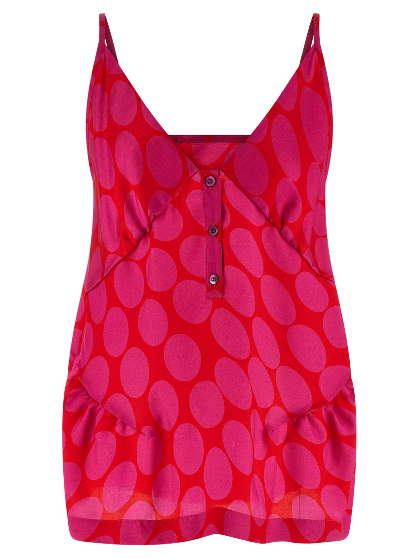 Fuchsia V-Neck Sleeveless Top 1
