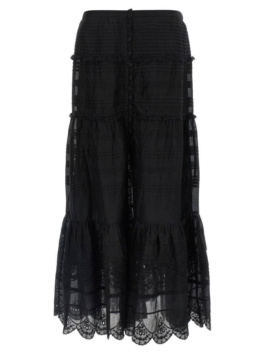 Black 'Paoline' Long Skirt 1