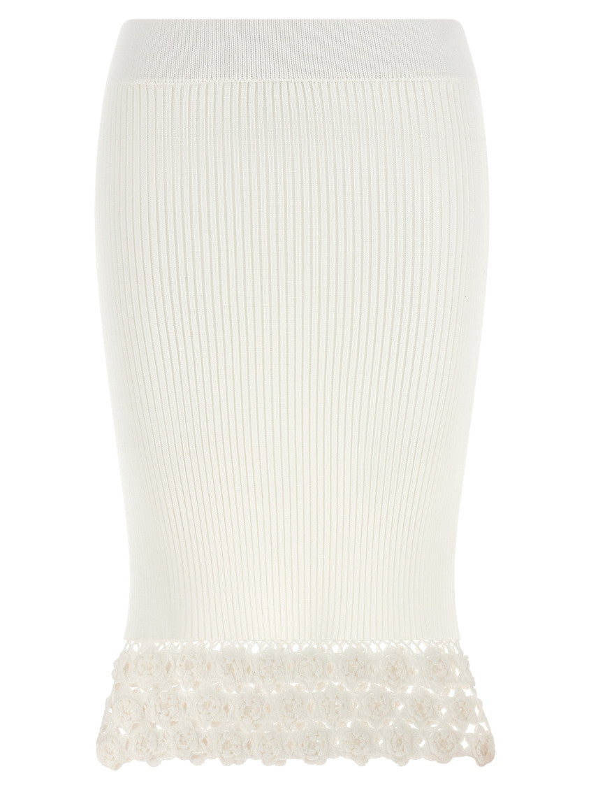White 'Cotton Crochet' Skirt 1