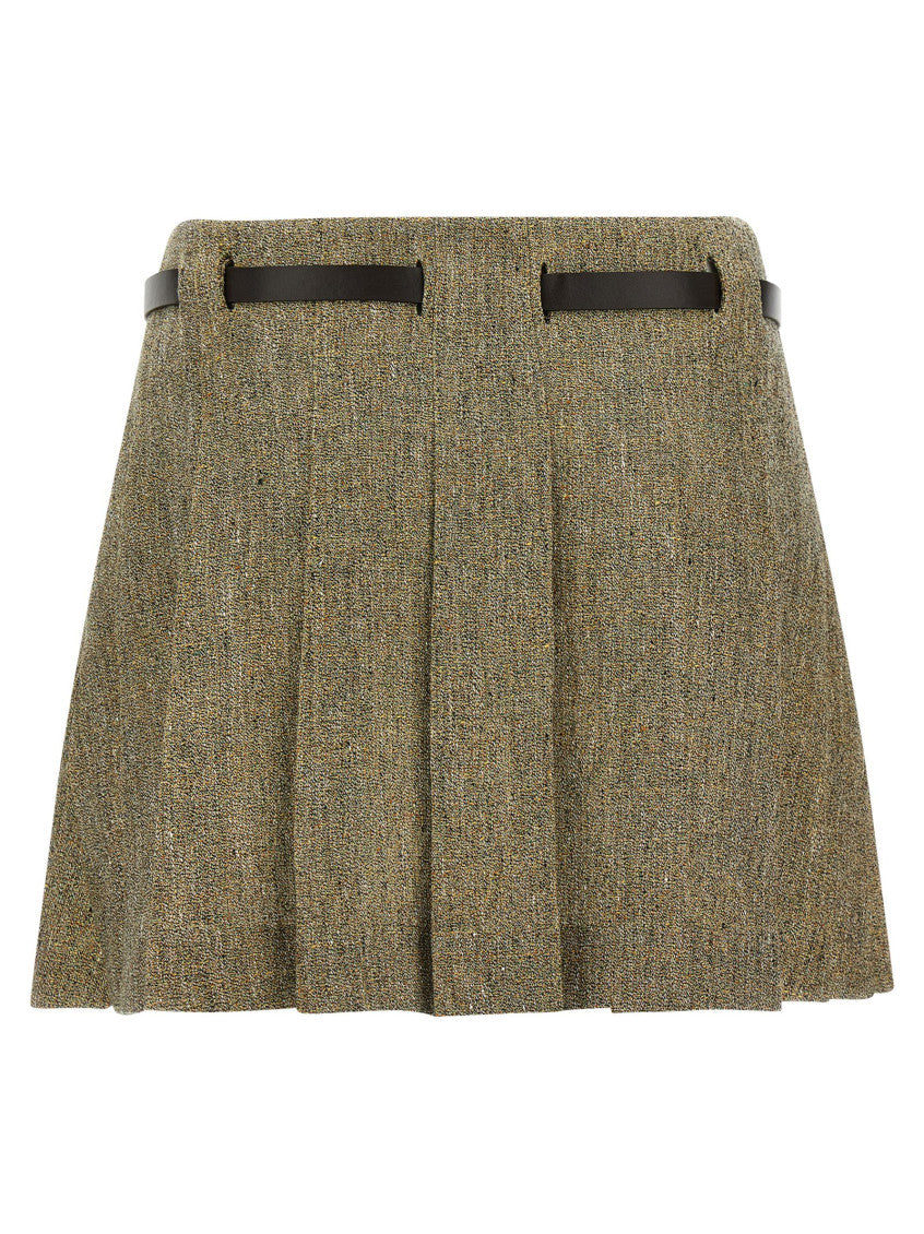 Beige 'Gancini' Belt Skirt 2