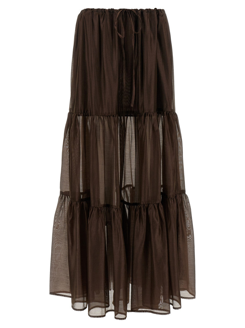 Brown Flounces Skirt 1
