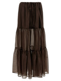 Brown Flounces Skirt 1
