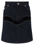 Blue 'Denim With Cuts And Turn Up' Skirt 1