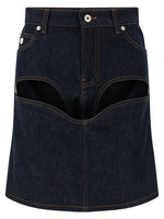 Blue 'Denim With Cuts And Turn Up' Skirt 1