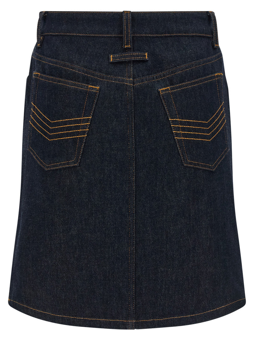 Blue 'Denim With Cuts And Turn Up' Skirt 2