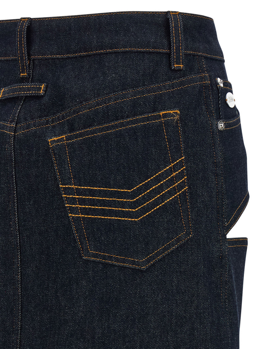 Blue 'Denim With Cuts And Turn Up' Skirt 4