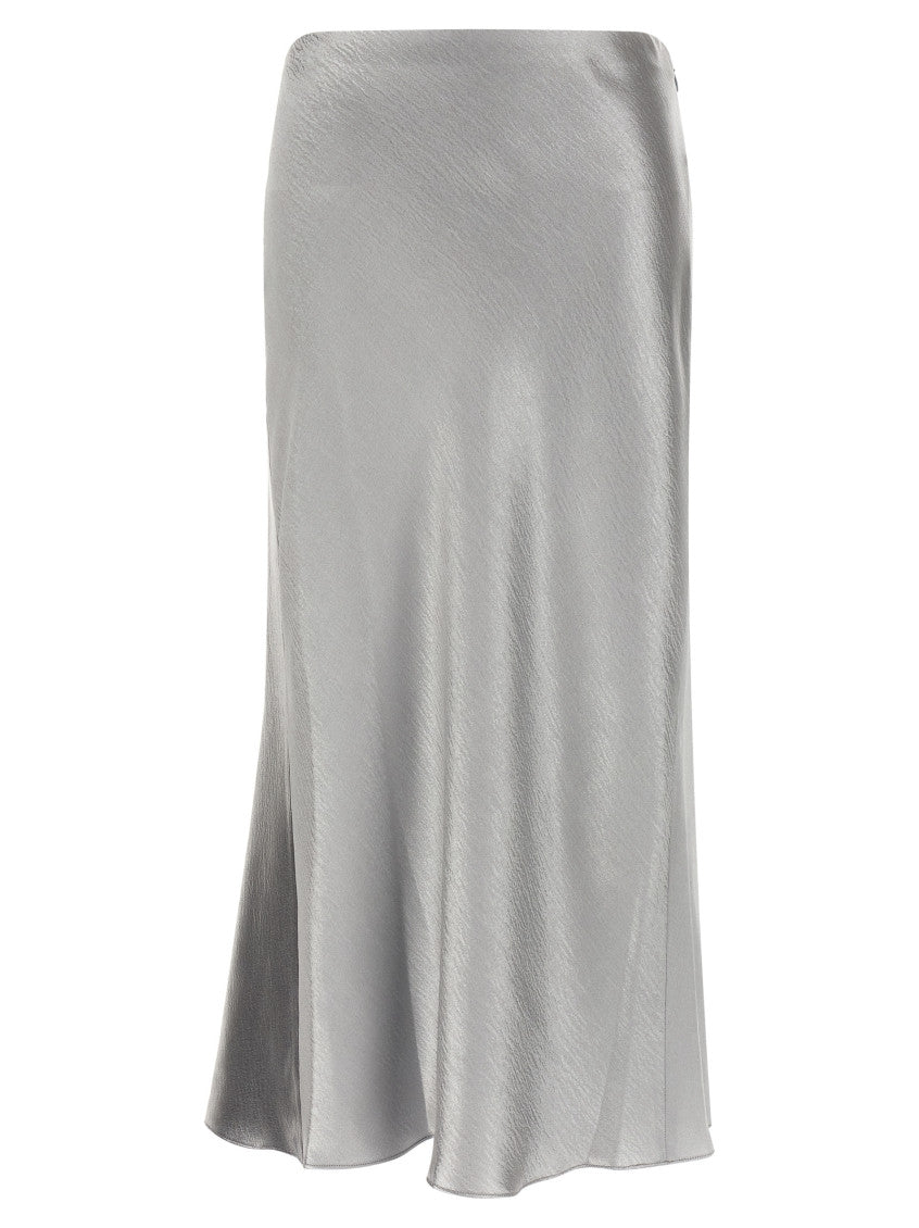 Grey 'Satin' Skirt 1
