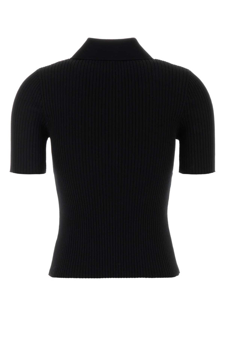 Black Shirt Collar Logo Patch Polo 2