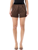 Light Brown Stretch Silk Satin Short 1