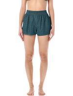 Blue Side Slit Waistband Shorts 1
