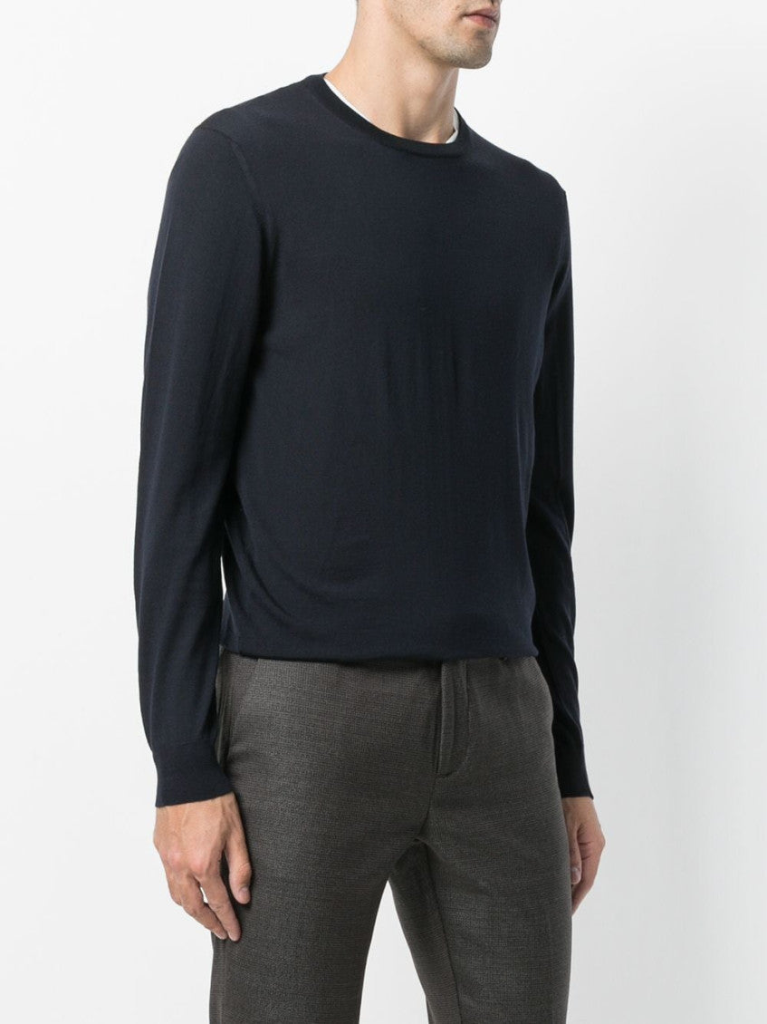 Navy Blue Logo Detail Sweater 2