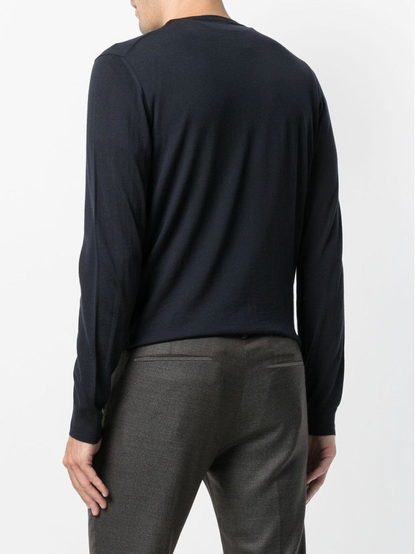 Navy Blue Logo Detail Sweater 3