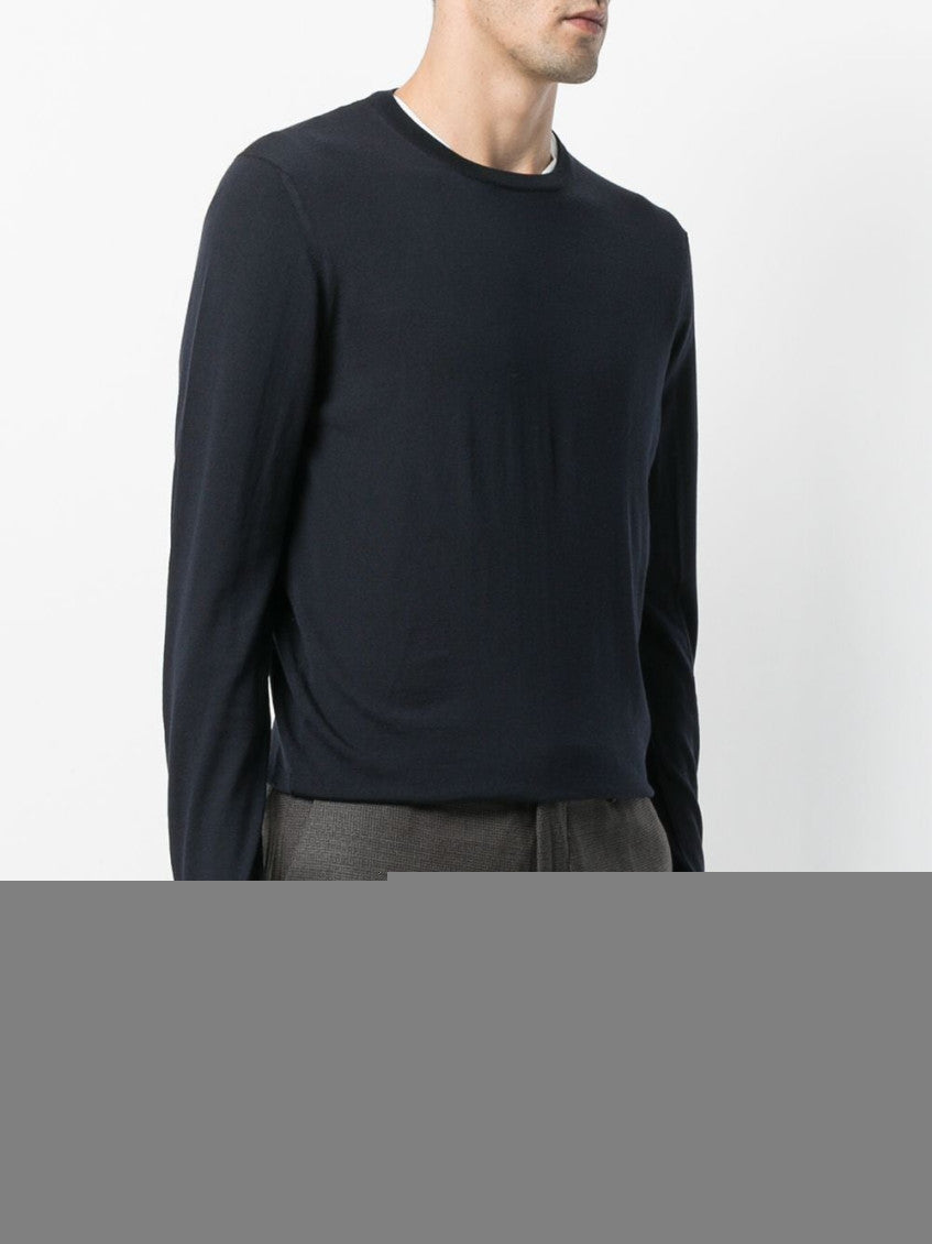 Navy Blue Logo Detail Sweater 6