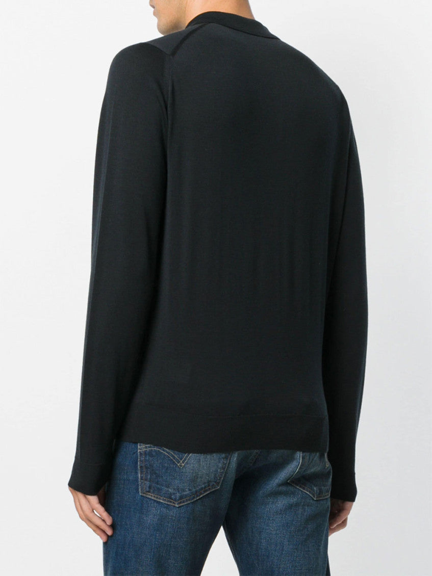 Black Knit Jumper Polo 5
