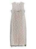 Beige Floral-lace Midi Dress 1