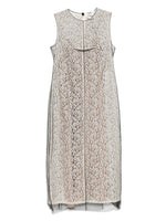 Beige Floral-lace Midi Dress 1