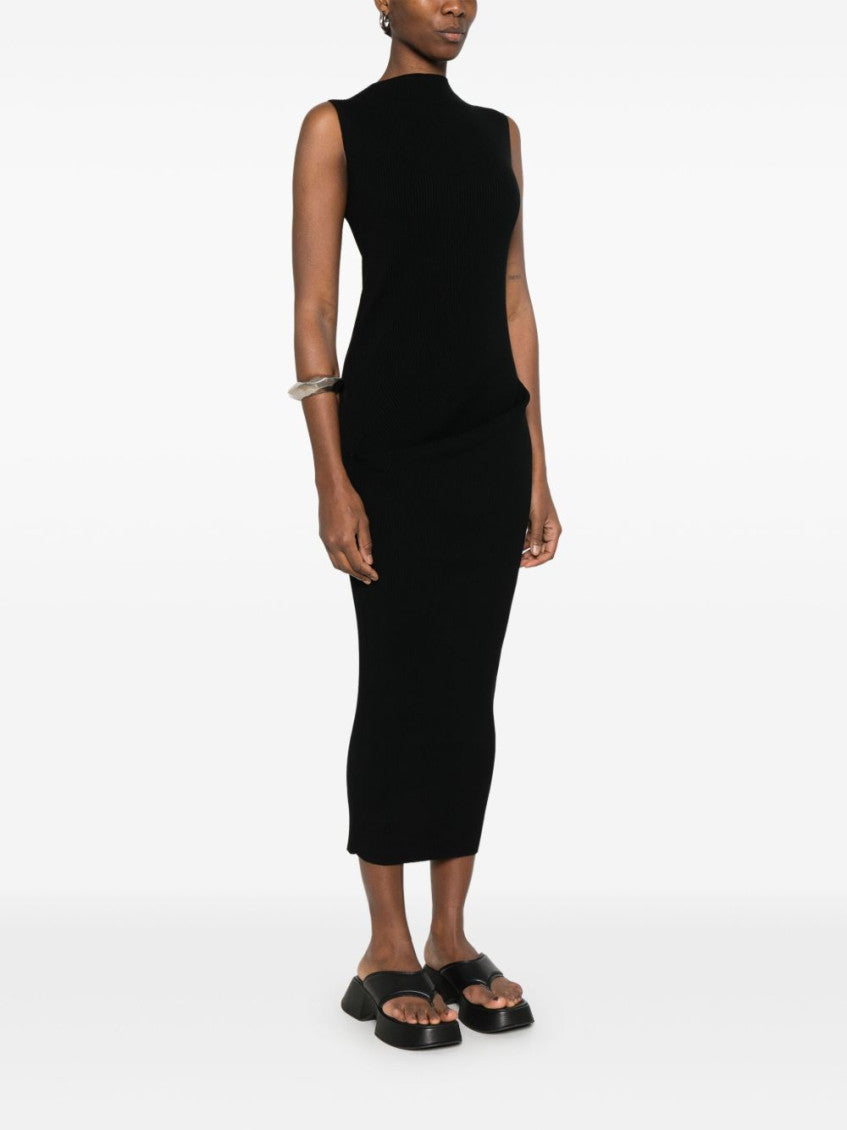 Black Knitted Long Dress 2