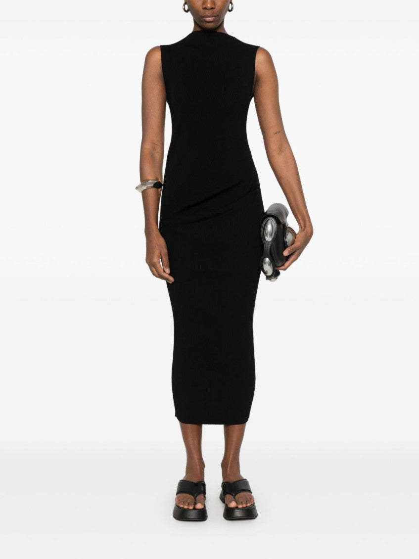 Black Knitted Long Dress 4