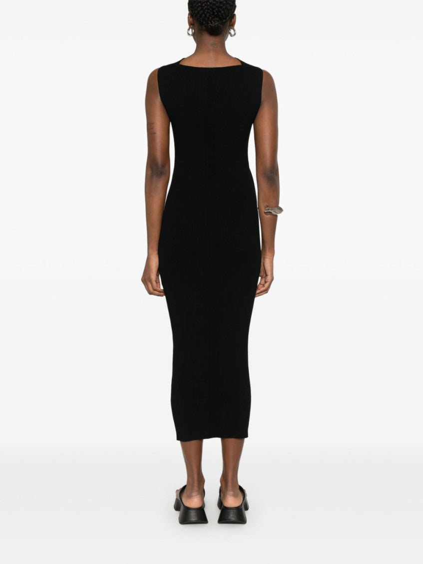 Black Knitted Long Dress 5