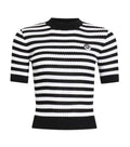 Black Stripes Mock Collar T-Shirt 1