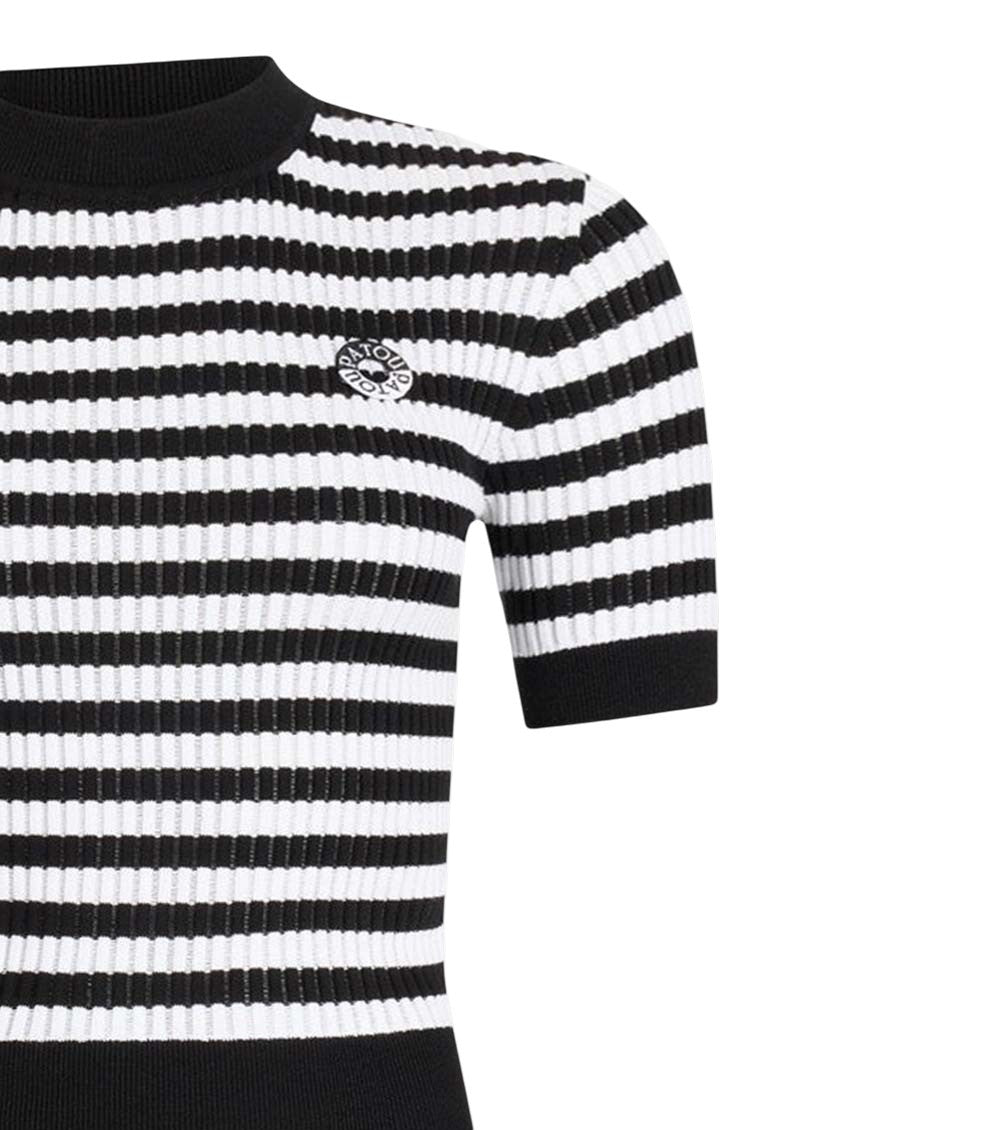 Black Stripes Mock Collar T-Shirt 3