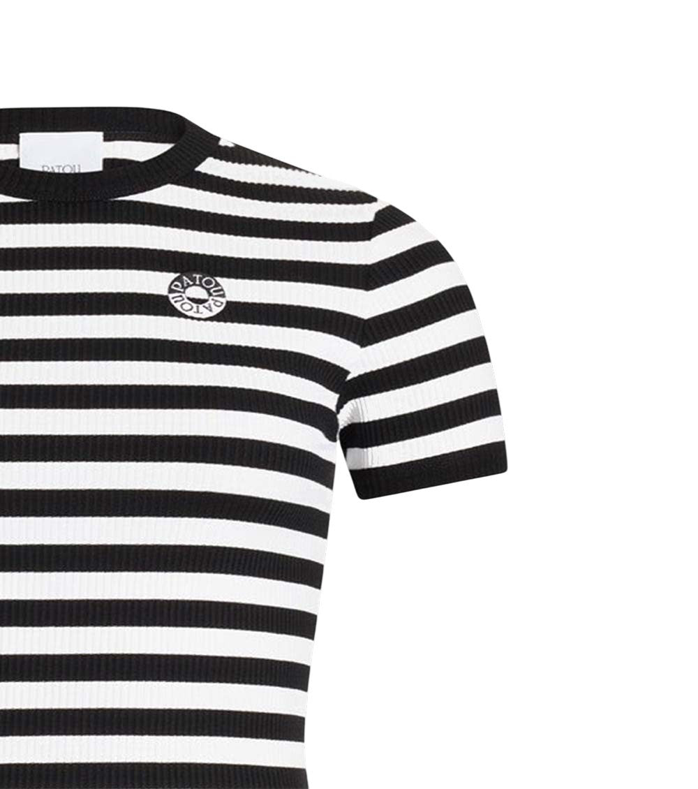 Black White Stripes Crew Neck T-Shirt 3