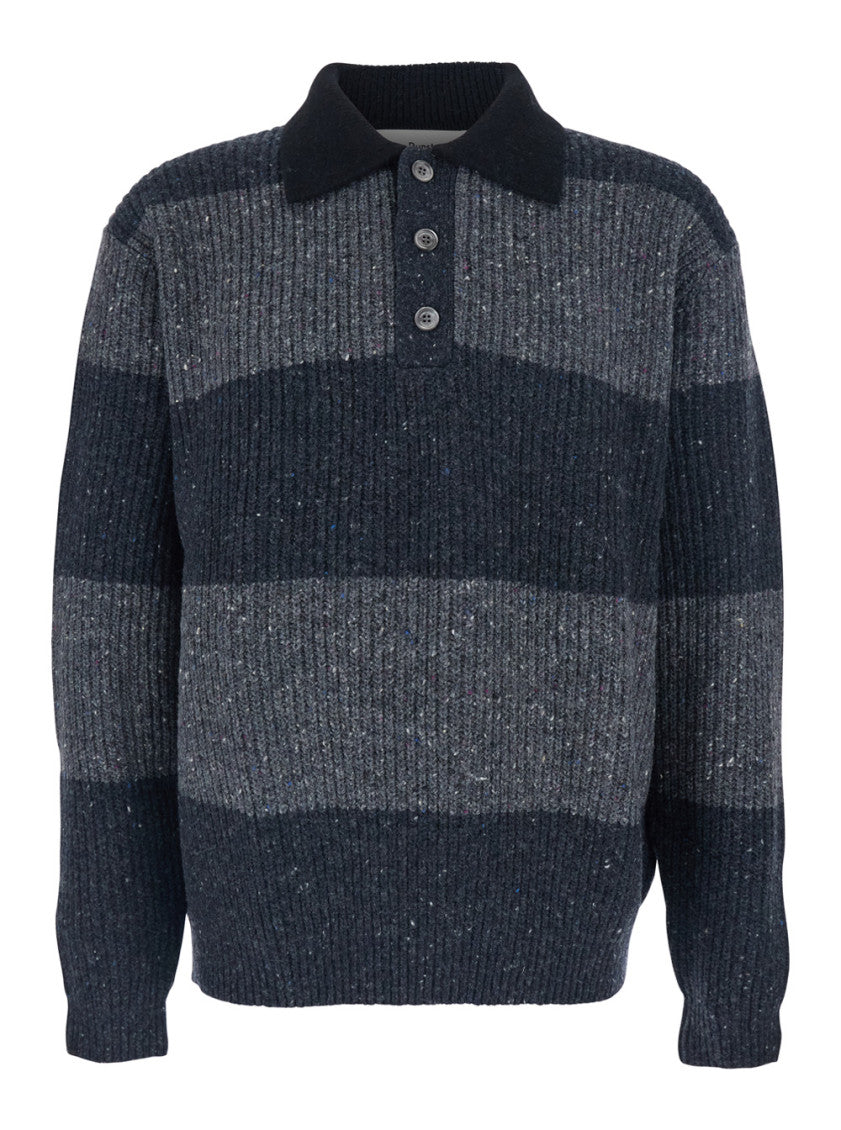 Grey Shirt Collar Sweater 1