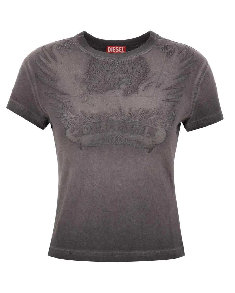 Grey Graphic Crew Neck T-Shirt 1