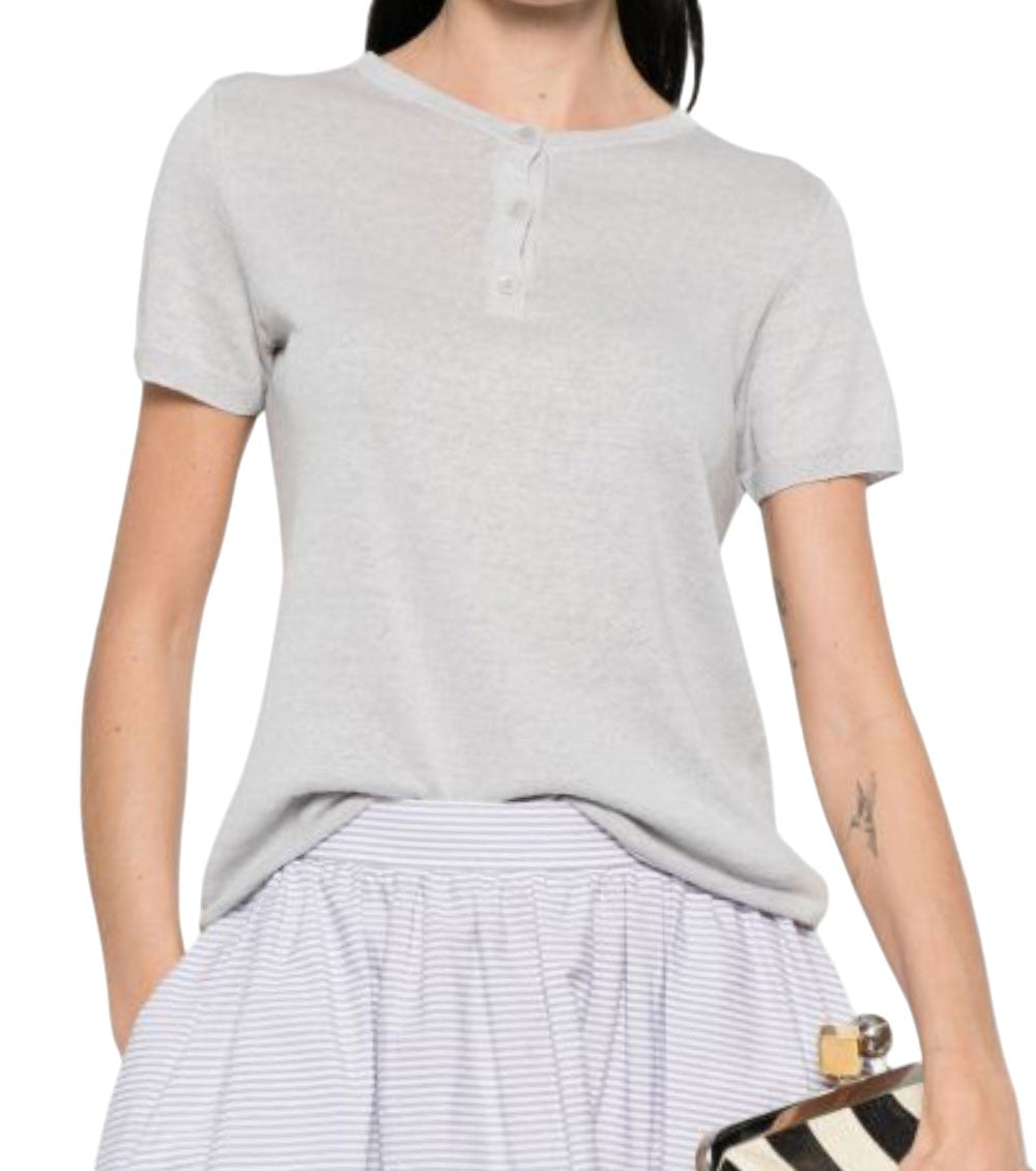 Grey Solid Henley T-Shirt 3