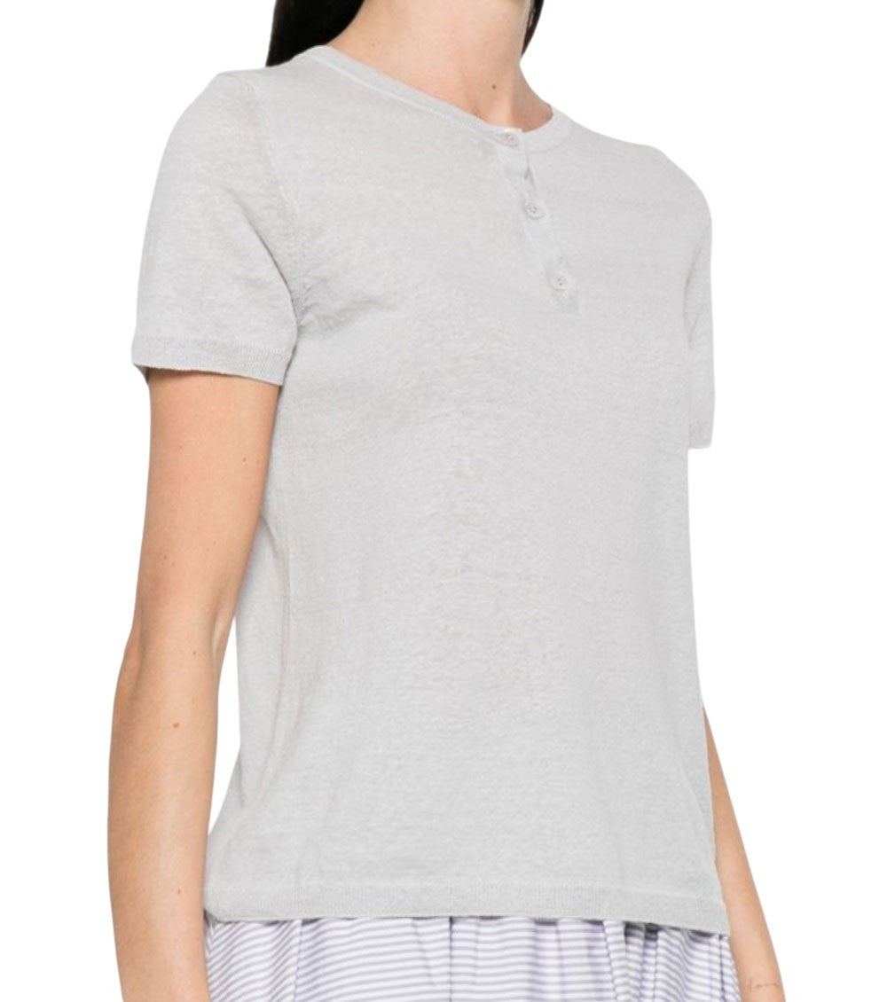 Grey Solid Henley T-Shirt 4