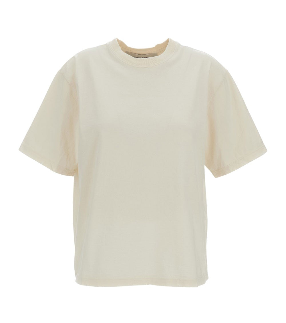 White Solid Crew Neck T-Shirt 1