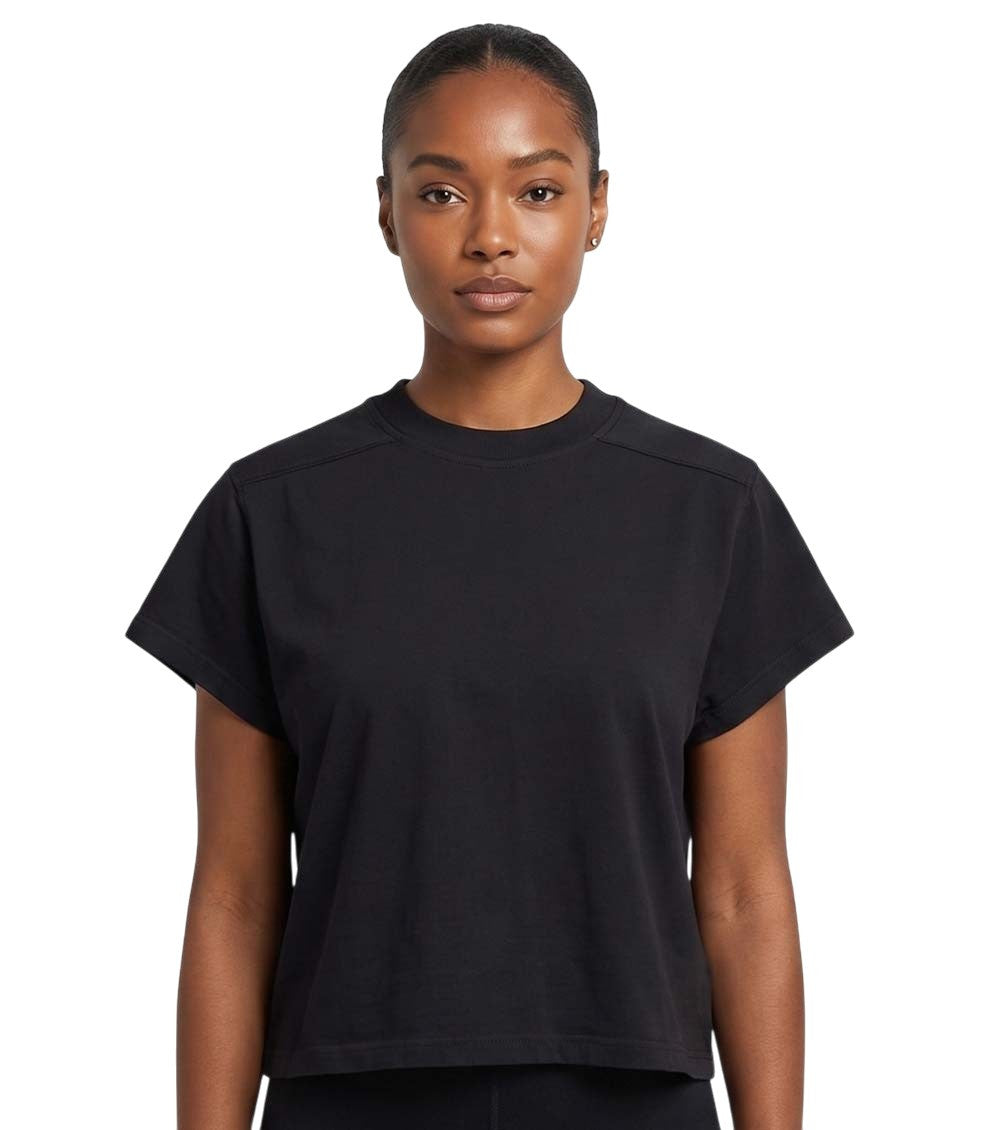 Black Solid Crew Neck T-Shirt 1