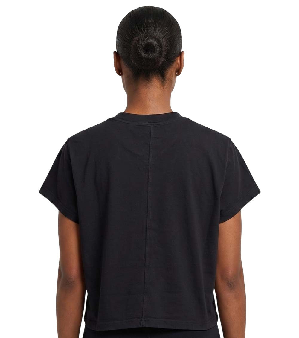 Black Solid Crew Neck T-Shirt 2