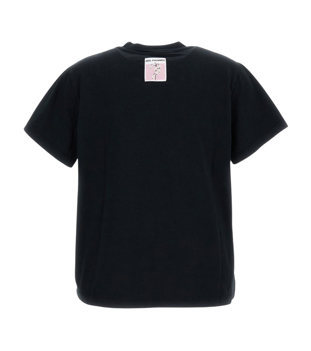 Black Embellished Crew Neck T-Shirt 2