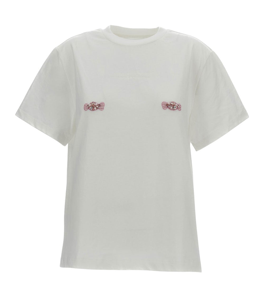 White Graphic Crew Neck T-Shirt 1
