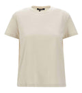 Beige Solid Crew Neck T-Shirt 1