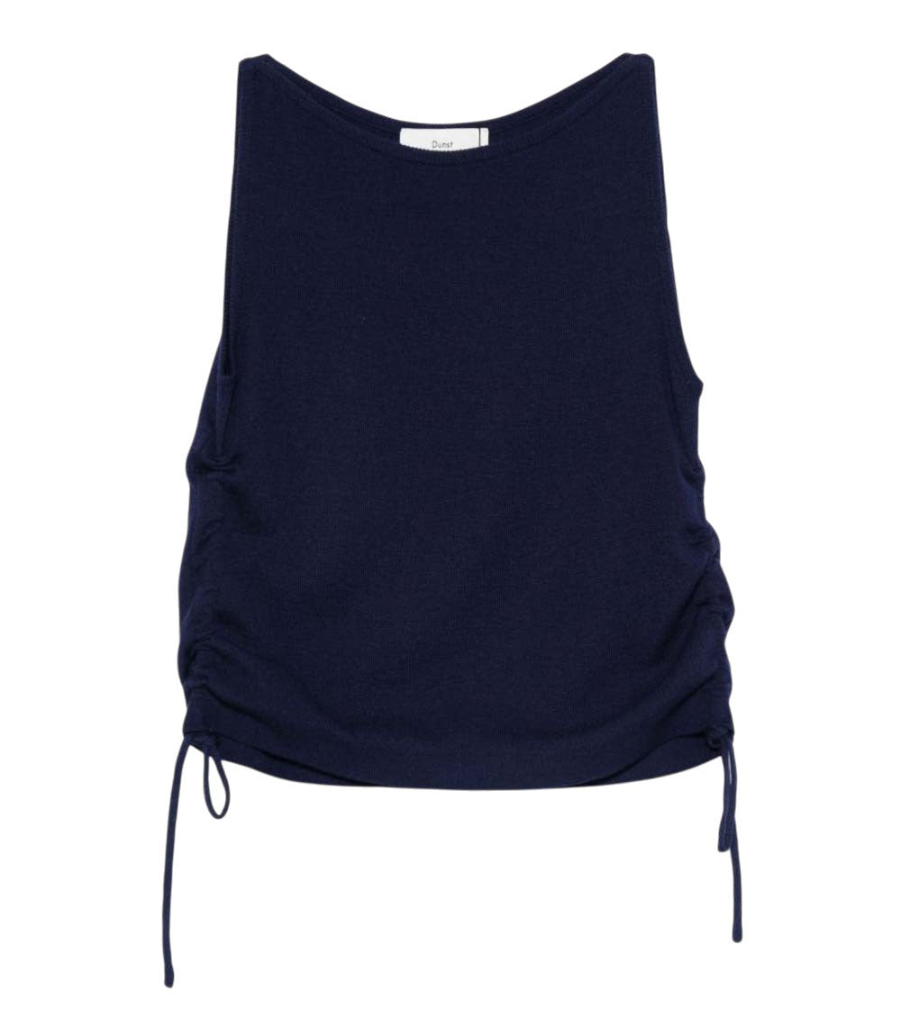 Blue Solid Round Neck Top 1