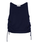Blue Solid Round Neck Top 1
