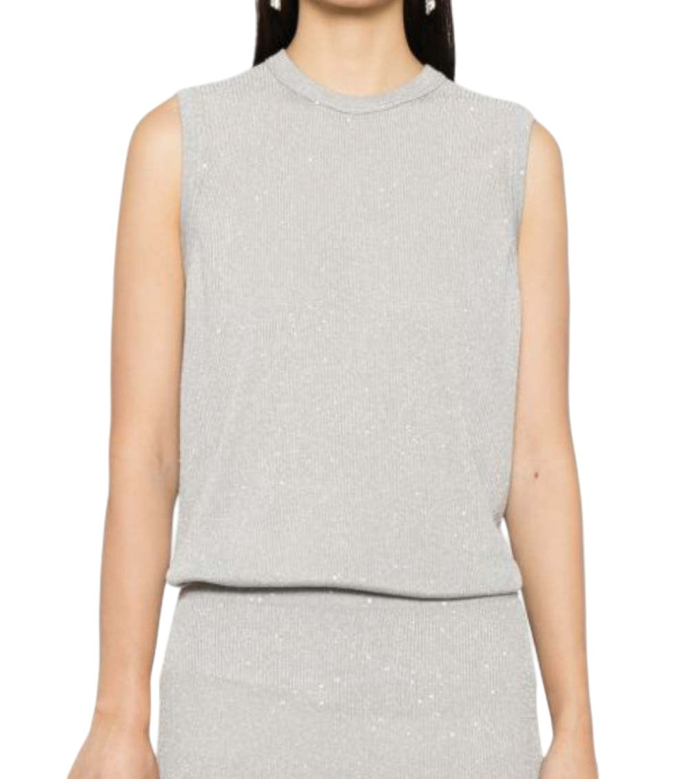 Silver Embellished Crew Neck Top 3
