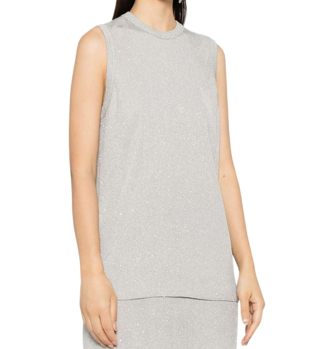 Silver Embellished Crew Neck Top 4