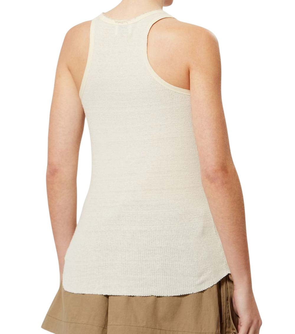 Beige Solid Scoop Neck Top 3