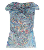 Blue Paisley Off Shoulder Top 1