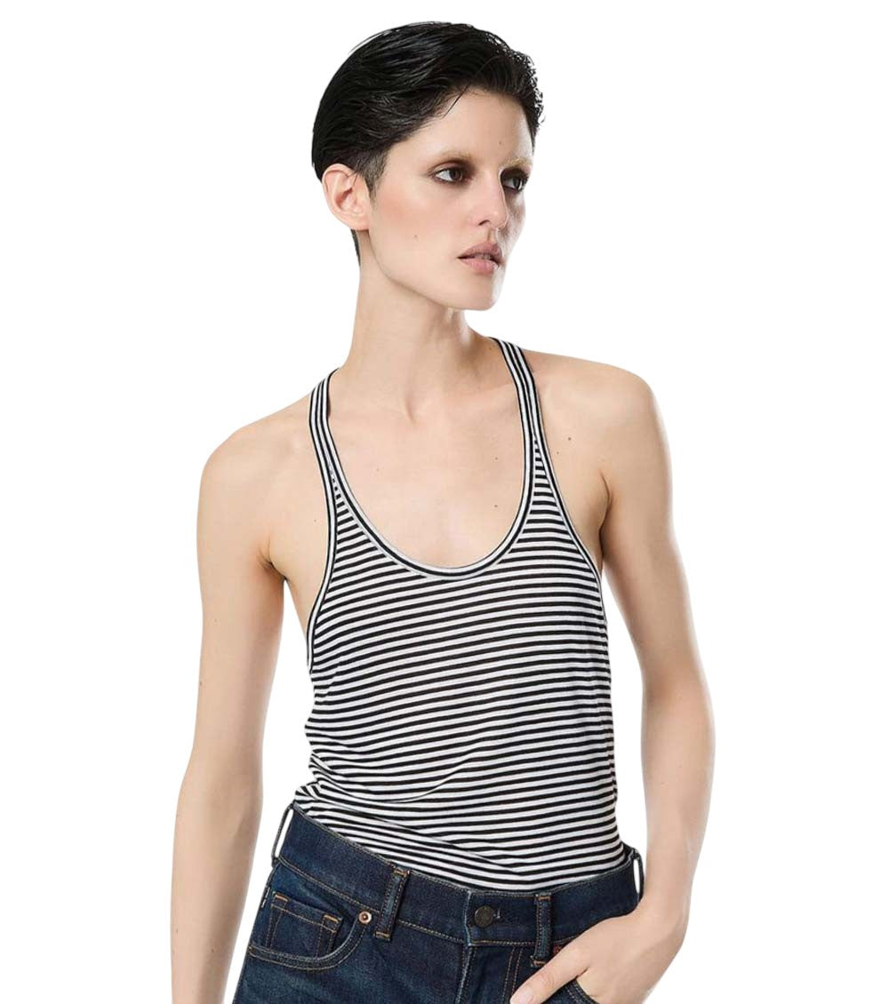 Black Stripes Scoop Neck Tank Top 2