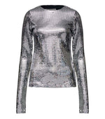 Silver Embellished Round Neck Top 1