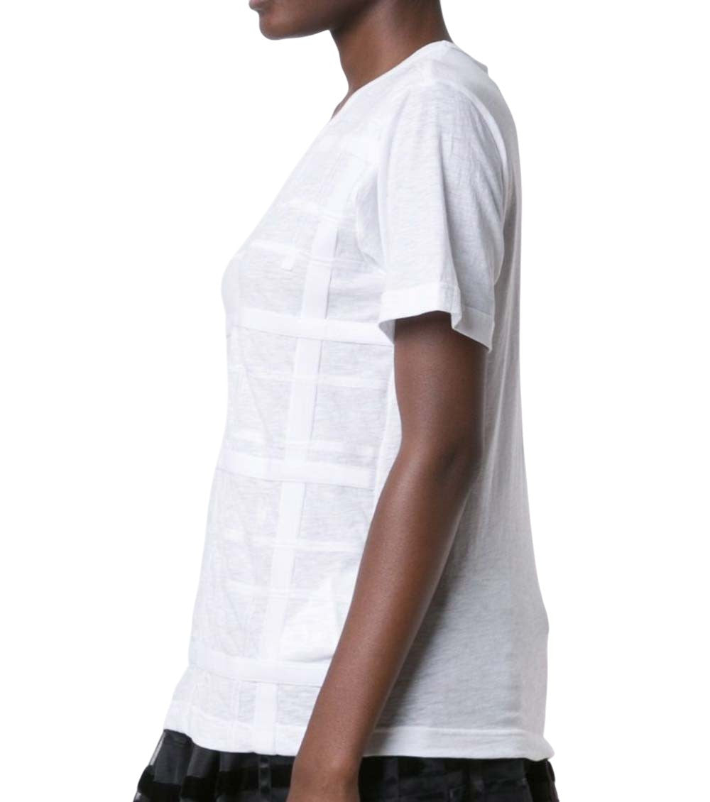 White Checks Crew Neck Top 4