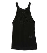 Black Embellished Scoop Neck Top 1